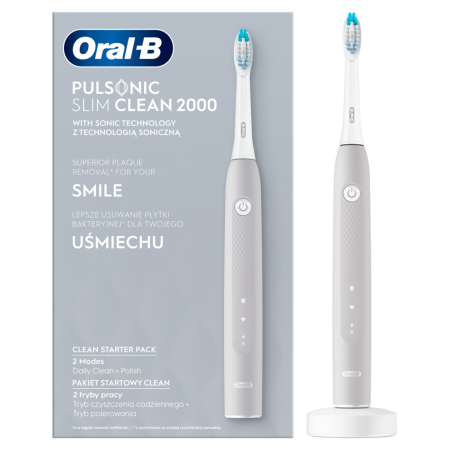 Электрическая зубная щетка Oral-B Pulsonic Slim Clean 2000 Grey (S111.513.2)