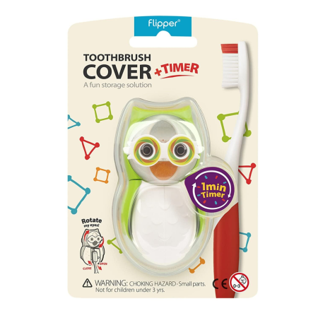 Держатель Flipper OWL EARTHY для зубной щетки со встроенными песочными часами Зеленый Держатель Flipper OWL EARTHY для зубной щетки со встроенными песочными часами Зеленый