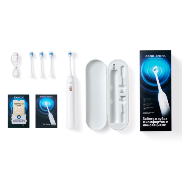Электрическая зубная щетка Soocas X3U Pro, белый, с кейсом Электрическая зубная щетка Soocas X3U Pro, белый, с кейсом