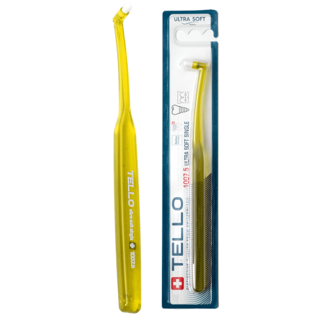 Монопучковая зубная щетка TELLO 1007.5 ultra soft single ЖЕЛТАЯ