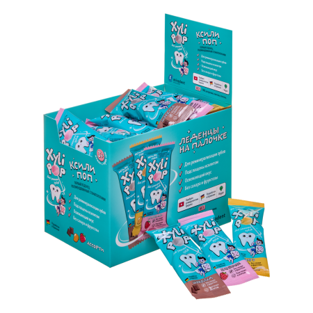 НАБОР Леденцов Miradent XyliPOP ассорти вкусов: клубника, шоколад, манго 50 шт НАБОР Леденцов Miradent XyliPOP ассорти вкусов: клубника, шоколад, манго 50 шт