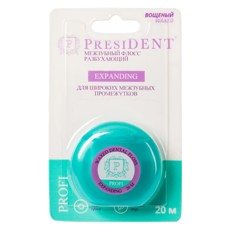 PresiDENT Expanding межзубный флосс разбухающий, 20 м