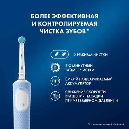 Электрическая зубная щетка Oral-B Vitality Pro Kids Хамелеон, голубая