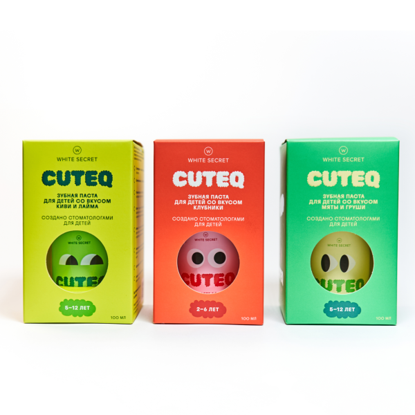 Детская зубная паста White Secret Cuteq Mint Pear Мята и Груша (5-12 лет), 100 мл Детская зубная паста White Secret Cuteq Mint Pear Мята и Груша (5-12 лет), 100 мл