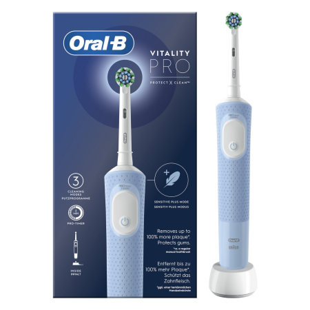 Электрическая зубная щетка Oral-B Vitality Pro Protect X Clean Голубая Blue (D.103.413.3)