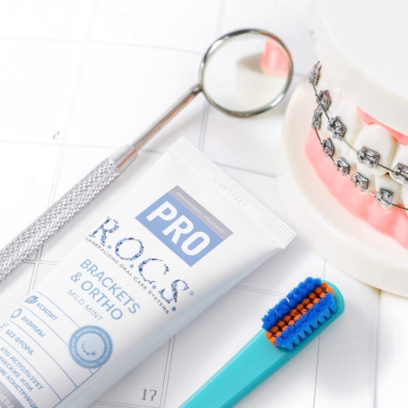 Зубная щетка R.O.C.S. PRO Brackets&Ortho БИРЮЗОВАЯ