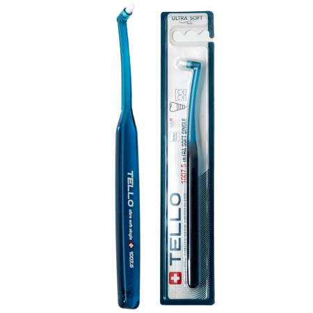 Монопучковая зубная щетка TELLO 1007.5 ultra soft single БИРЮЗОВАЯ