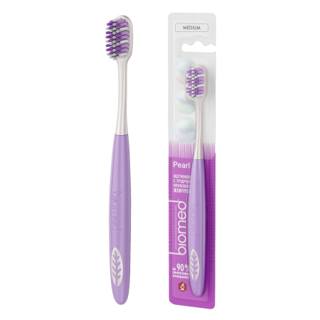 Зубная щетка BIOMED PEARL MEDIUM, средняя СИРЕНЕВАЯ