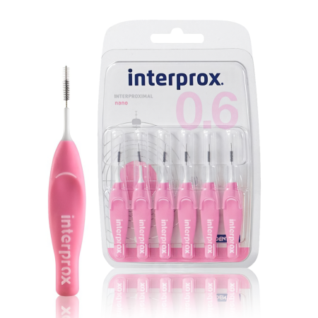 Ершик межзубный Interprox 4G - мягкая КОРОТКАЯ ручка - NANO 0,6 (6 шт)