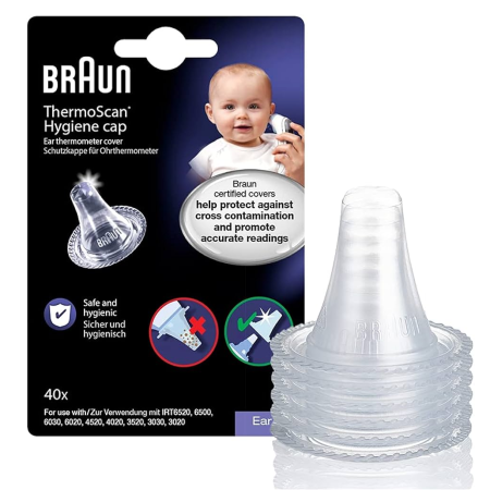 Одноразовые гигиенические насадки Braun LF 40 для ушных термометров ThermoScan (40 штук) Одноразовые гигиенические насадки Braun LF 40 для ушных термометров ThermoScan (40 штук)