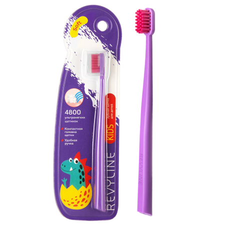 Детская зубная щетка Revyline US 4800, от 3 до 12 лет ФИОЛЕТОВАЯ