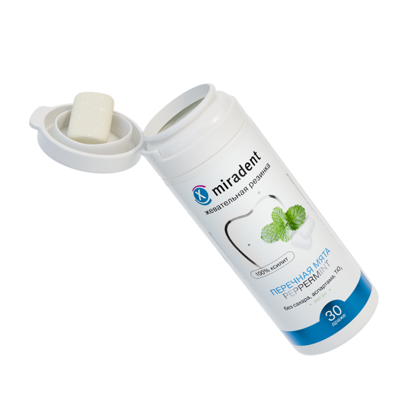 Жевательная резинка Miradent Xylitol со вкусом перечной мяты (30 шт), 30 г