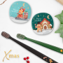 Набор 2 щетки twigo и 2 футляра play Flipper серия «Xmas» Олень + Пряничный человечек (зелёная/чёрная)