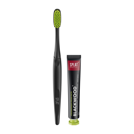 Набор SPLAT Special BLACKWOOD / ЧЕРНОЕ ДЕРЕВО зубная паста 25 г + зубная щетка складная, средняя