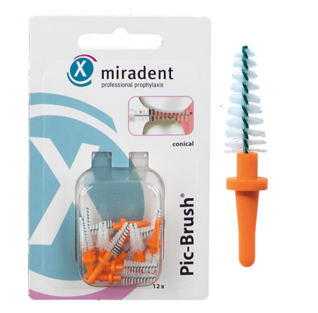 Ершики запасные Miradent Pic-Brush ORANGE (оранжевые, 12 шт)