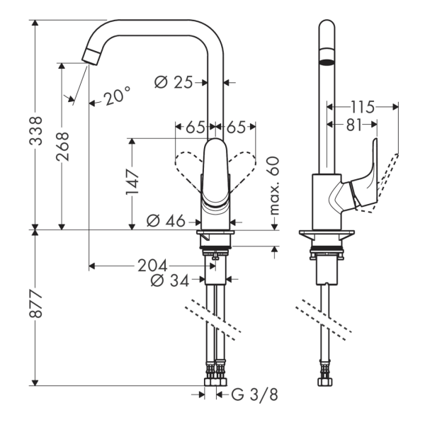 Смеситель для кухни Hansgrohe Focus M41 260 31820000