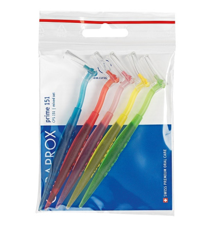 CURAPROX Набор Prime Set: 5 ершиков CPS 06, 07, 08, 09, 011 с держателями UHS451 (CPS151)