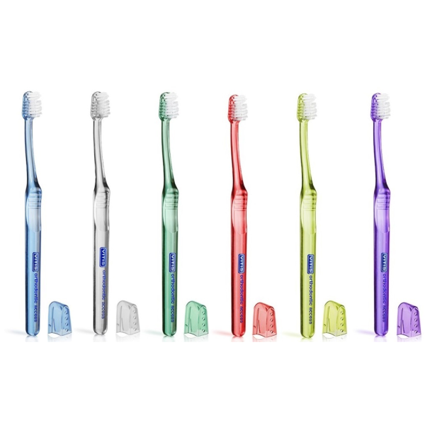 Зубная щетка средняя Vitis Orthodontic Access КРАСНАЯ Зубная щетка средняя Vitis Orthodontic Access КРАСНАЯ
