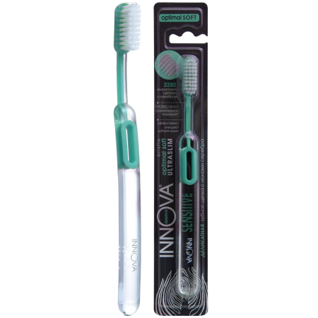 Зубная щетка INNOVA с ионами серебра, мягкая БИРЮЗОВАЯ