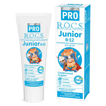 Зубная паста R.O.C.S. Pro Junior Сливочный пудинг (6-12 лет), 74 гр