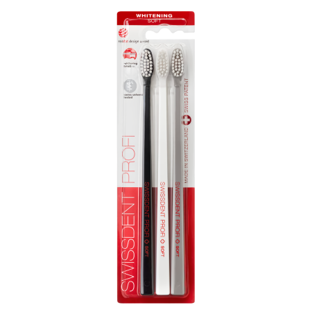 Набор зубных щеток SWISSDENT Profi Whitening, Soft (3 шт)