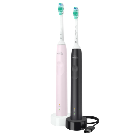 HX3675/15 - Набор электрических зубных щеток Philips Sonicare 3100 series, розовая и черная