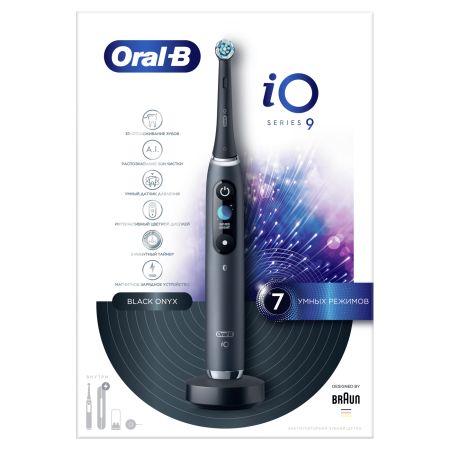 Электрическая зубная щетка ORAL-B iO Series 9 Black Onyx (iOM9.1B2.2AD), 1 насадка