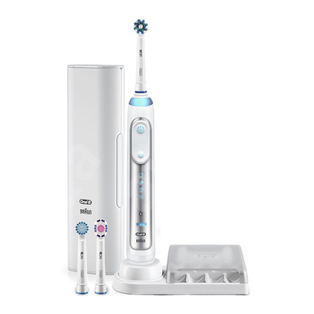 Электрическая зубная щетка Oral-B Genius 8000 (3 насадки) - БЕЛАЯ (D701.535.5XC)