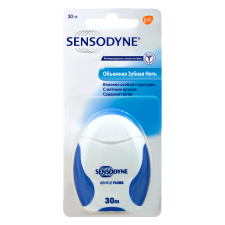 Sensodyne зубная нить объемная, 30 м