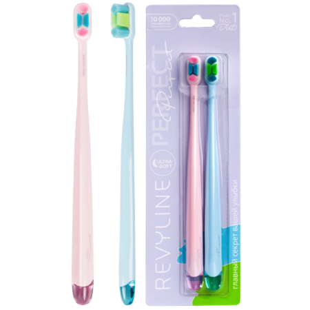 Набор з/щеток Revyline Perfect 10000 DUO розовая/голубая (2 шт.)