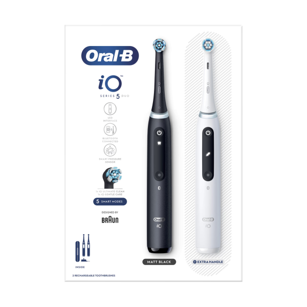 Набор электрических щеток Oral-B iO Series 5 Duo Matt Black/ Quite White (iOG5d.2J6.2K)