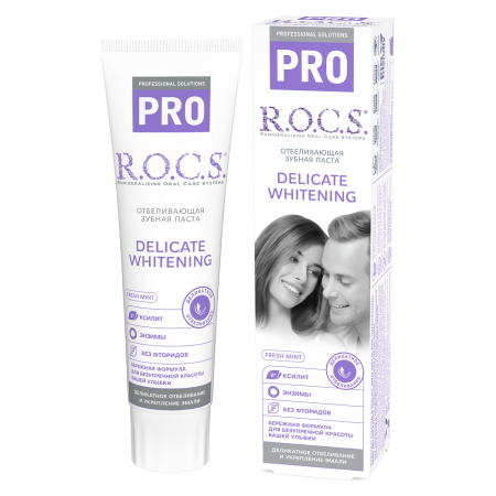 Зубная паста R.O.C.S. PRO Fresh Mint Деликатное отбеливание, 100 мл