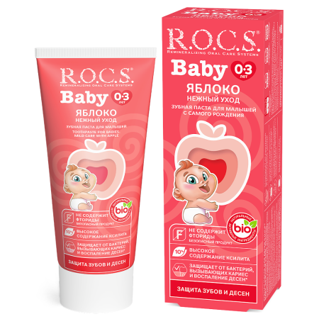 Зубная паста R.O.C.S. Baby Нежный уход. Яблоко (0-3 лет), 35 мл