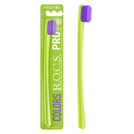Зубная щетка R.O.C.S. PRO Colors, средняя САЛАТОВАЯ