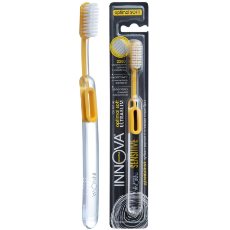 Зубная щетка INNOVA с ионами серебра, мягкая ЖЕЛТАЯ