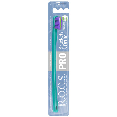 Зубная щетка R.O.C.S. PRO Brackets&Ortho БИРЮЗОВАЯ