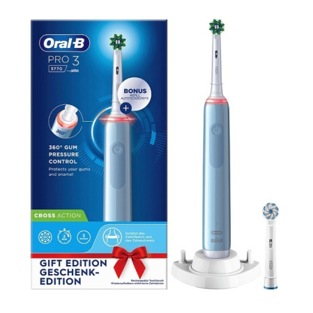 УЦЕНКА Электрическая зубная щетка ORAL-B Pro 3 3770 голубая (D505.524.3)