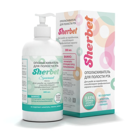 Ополаскиватель для полости рта «Sherbet», мята, 300 мл