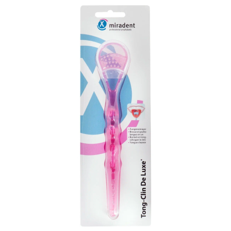 Щетка для чистки ЯЗЫКА Miradent Tong-Clin De Luxe, розовая