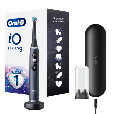 Электрическая зубная щетка ORAL-B iO Series 9 Black Onyx (iOM9.1B2.2AD), 1 насадка