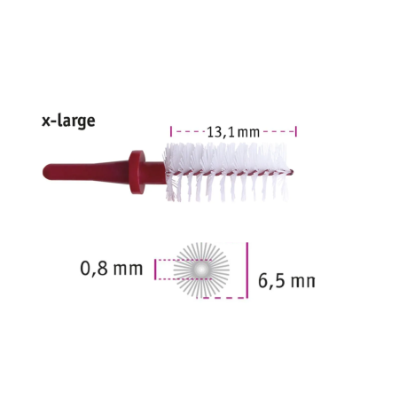 Ершики запасные Miradent Pic-Brush BORDEAUX (бордовые, 12 шт)