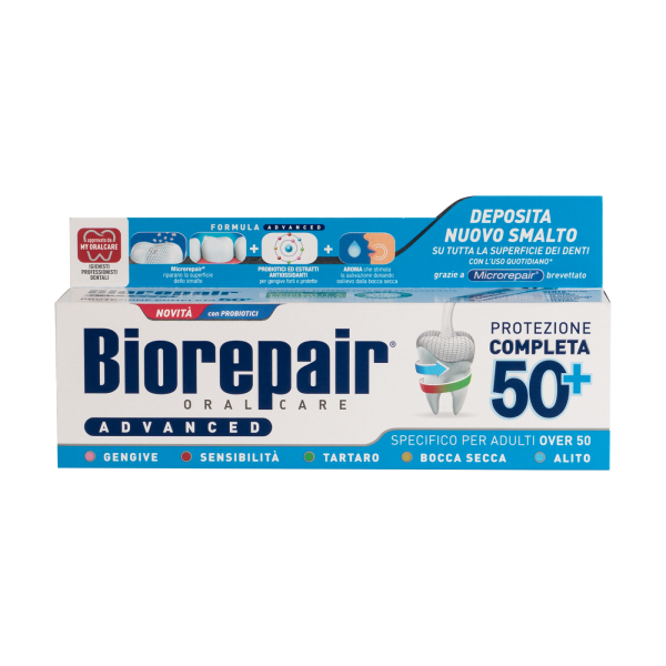 Зубная паста Biorepair Protezione Completa 50+ - Максимальная защита 50+ лет, 75 мл Зубная паста Biorepair Protezione Completa 50+ - Максимальная защита 50+ лет, 75 мл