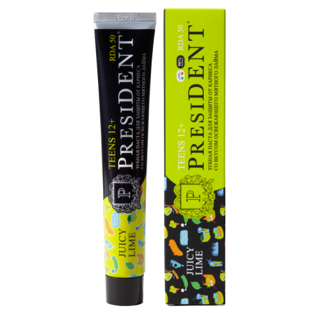 Детская зубная паста PresiDENT Teens (12+) Juicy lime, 70 г