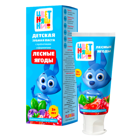 Детская зубная паста TM Clean-baby ЦВЕТНЯШКИ (3+) Лесные ягоды, 50 мл