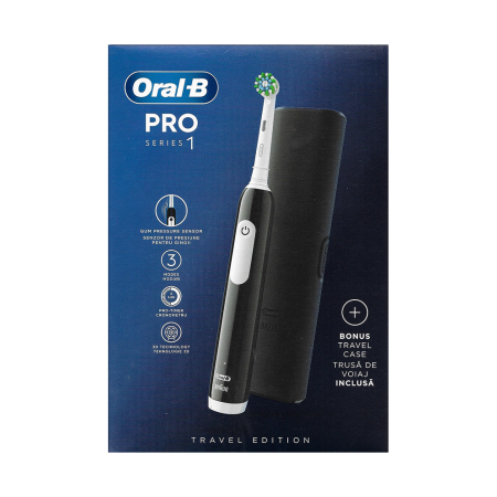 Электрическая зубная щетка ORAL-B PRO 1 CrossAction Черная + С ФУТЛЯРОМ (D305.513.3X)