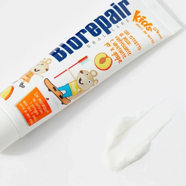 Детская зубная паста Biorepair Kids, без фтора (0-6 лет), 50 мл ПЕРСИК Детская зубная паста Biorepair Kids, без фтора (0-6 лет), 50 мл ПЕРСИК