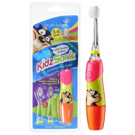 Электрическая зубная щетка Brush Baby (3-6 лет), розовая