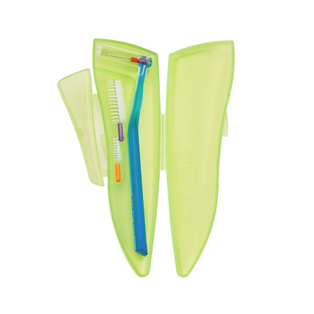 CURAPROX Набор в футляре: держатель UHS451 с 3-мя ершиками CPS 07,14,18 и полоской воска (CPS ortho pocket)