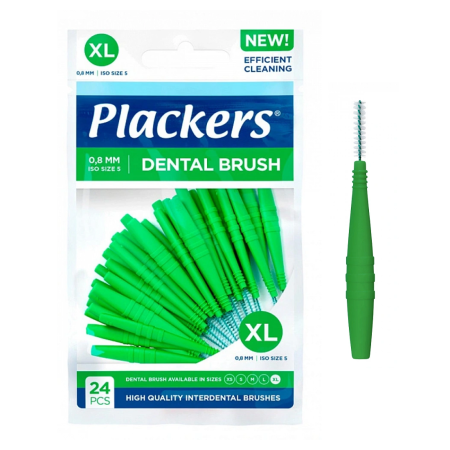 Ершики Plackers XL, 0,8 мм. (зеленые), 24 шт.