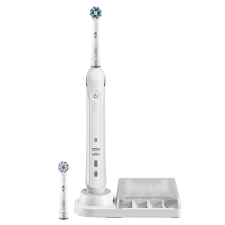 Электрическая зубная щетка Oral-B Smart 4 4000N БЕЛАЯ с подставкой для насадок